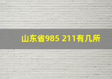 山东省985 211有几所